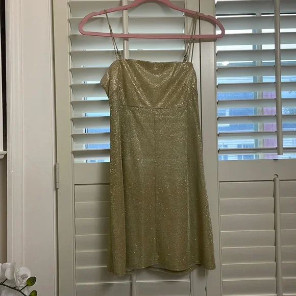 urban outfitters gold sequin dress BRONZE SHIMMER MINI DRESS | CULT MIA main image 1